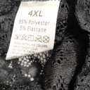 JuicyRose Women Plus Size 2 Piece Lingerie Sexy Floral Lace Scallop Trim Bralette and High Waist Panty Set (3X-Large, Black)