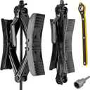 Camper Wheel Chock Stabilizer with Wrench, Premium X Shaped Wheel Chocks for RV Travel Trailer, 2Pcs Heavy Duty Tire Locking Chocks Accessories, for 3.5" to 12" Wheel Gaps