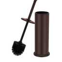 Bronze Toilet Brush and Holder，Extra Long Handled Toilet Brush for Bathroom，Stainless Steel Heavy Duty Toilet Bowl Brush,Removable Inner Bowl,Deep Cleaning Dense Bristles Cleaner Brush -Space Saving