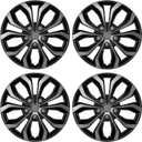 AutoBeeDen 4-Pack Universal Hubcaps Replacement R14 14 inch, Steel Wheel Rim Cover for Most Cars Trucks Sedans SUV, 14" 14 in Wheel Covers Hub Caps (Gray+Black Color)