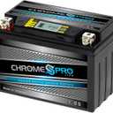 Chrome S Pro iGel YTX9-BS Battery  120 CCA, Gel Electrolyte, LCD Display, 12V 9Ah  Fits ATV, Motorcycle, Scooter, Jet Ski, Dirt Bike, UTV, Snowmobile & More  T3 Nut & Bolt Terminal