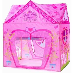 Kids Princess Castle Tent for 2-3 Kids Indoor/Outdoor Playhouse for Toddlers Polyvinyl Chloride PVC 1 pcs Foldable Kids Play Tent Casita House - Pink Flower House 37x28x40 in
