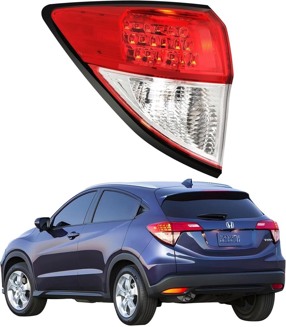 Driver Side Tail Light Assembly Compatible with 2016 2017 2018 2019 2020 2021 2022 Honda HRV, Left Taillight Set, Rear Outer Taillamp Replacement 3355T7SA01 33552T7WA31 HO2804109 HO2804119