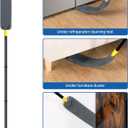 Qaestfy Under Appliance Cleaning Tool with Long Handle, 2 Reusable Microfiber Pads, 5 Disposable Dusting Cloths, Retractable Flat Gap Duster (30-63) for Behind Fridge, Washer, Bed, Furniture