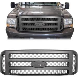 ECOTRIC New Front Grille Grill Compatible with 1999 2000 2001 2002 2003 2004 FORD F250 F350 SUPER DUTY Excursion Black Grille Mesh Style
