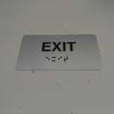 Exit Signs with Raised Text & Grade 2 Braille, Brushed Aluminum/Silver Finish Easy Install with Double-Sided Tape, ADA Compliant Exit Signs for Businesses & Offices