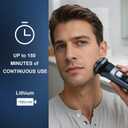 Electric Shavers for Men, 150-Min Runtime, Wet/Dry Electric Razor with Waterproof Design, Pop-Up Trimmer, Magnetic Detachable Blade Heads, LED Display, Smoothly Adheres to Sensitive Skin, Blue