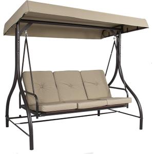 Garden Winds Replacement Canopy Compatible with Best Choice 3-Person Hammock Swing - Standard 350 (Beige)