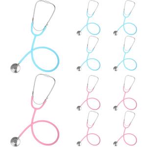 Phobby Kids Stethoscope Toy, 10 Pack Real Working Stethoscope Toy for Toddler 3 4 5, Doctor Play Set for Role Play, Medical Pretend Playset for Boys Girls Birthday (Blue and Pink)