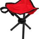 Portable Camping Tripod Stool Lightweight Foldable Chair for Hiking with High Load Bearing Capacity (Red)
