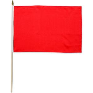 Quality Standard Flags One Dozen Red Stick Flag, 12 by 18"