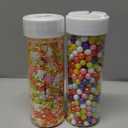 Edible Rainbow Sugar Sprinkles Rainbow Pearl Sprinkle Baking Decorations 7mm 130g/4.58 Oz White Sugar Pearls for Cake Decorating Edible Ball Candy Pearls Ice Cream Toppings Wedding Chirstmas Supplies