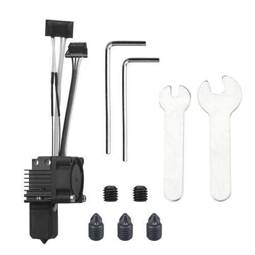 Bamboo Lab P1P P1S Hotend Complete Kit for P1 Series 3D Printer Full Assembly Hardened Steel HotEnd with Fan, Thermistor Ceramic Heater 0.4mm Nozzle and Extruder Heating Block Replacement