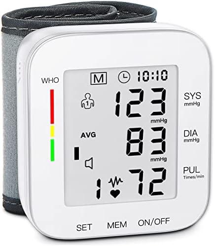 MMIZOO Wrist Blood Pressure Monitor Large LCD Display BP Machine Adjustable Cuff 5.31-7.68 inch Automatic 99x2 Sets Memory with Carrying Case for Home Use (W1681)
