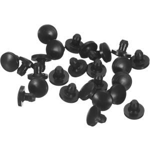 uxcell 25Pcs Silicone Plugs, Rubber Round Snap in Locking Hole Plugs for 2.5-3mm Hole, Hole Stoppers Waterproof Hole Plug for Metal Tube, Furniture End Caps Inserts, Black