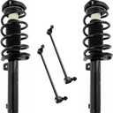 Detroit Axle - Front Struts Sway Bars for VW Golf Jetta CC Beetle Passat Audi A3 Quattro Complete 2 Struts with Coil Spring 2 Front Sway Bars Replacement Suspension Kit