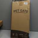 Malier Dog Gate with a Small Door, Extra Wide All Metal Short Dog Gate Pet Gate for Stairs, 10'' Tall Pressure Mount Easy Step Over Puppy Gate Low Gate for Doorways (White)