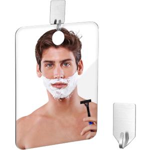 Plastic Shower Mirror, Unbreakable Acrylic Travel Shower Mirror for Shaving, Ideal for Camping, Travel, Bathroom, Handheld and Wall Mount, Shatterproof Plastic Mirrors, Medium Size 6x8 Inch