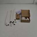 KAMANINA White Curtain Rods for Windows 48 to 84 Inches, 1 Inch Curtain Rod 32 to 86 inch(2.6-7.1ft), Single Drapery Rods with Square Finials, Pack of 2 