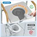 Bedside Commode for Seniors, 6.3 QT Removable Bucket & Splash Guard