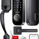 OKIBB Smart Front Door Lock Set, Built-in WiFi, Keyless Entry Deadbolt with App Remote Control, Electronic Digital Touchscreen Keypad with Lever Handle, Fingerprint/Passcode/Fob/Key Unlock, Auto Lock