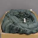 Intelligent Design Queen Comforter Set, Cozy Plush Bedding, Microfiber Reverse, 3 Piece, Lightweight, Super Soft Ribbed Velvet Comforter 2 Shams, All Season Fluffy Bed Set, Avril, Full/Queen Green