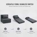 Folding Sofa Bed | Convertible Sleeper Chair Bed for Adults, Fold Out Chair to Bed Linen Futon Chair with Pillow, for Home Dorm Apartment RV Living Room, Single Size Dark Gray