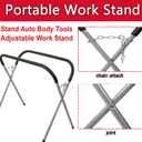 Heavy Duty Work Stand,Portable Workbench Folding Work Stand,750 Lbs | for Bumpers, Fenders, Doors & Hoods Works,Automotive Fender Stand for Garages, Repair Shops,Adjustable, Padded