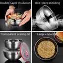 28 Oz Stainless Steel Large Bowls Set of 6, Metal Double-walled Insulated Noodle Soup Bowls with Lids for Adult, Dishwasher Safe and Unbreakable