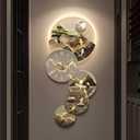 Radiya 3D Wall Mounted Decorative Art Clock with LED Lights, Large Landscape Wall Mounted Sculpture Paintings, Modern Furniture Decoration Entrance Foyer Living Room Corridor Decorative Wall Sconce