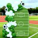 VitalCozy 7.2ft Soccer Field Birthday Party Arch Backdrop Cover Soccer Photography Backdrops Spandex Fitted Arch Stand Covers for Rugby Balloons Birthday Parties (Green)