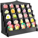 HOTCAN Sticker Display Stand with Curved Pockets for Big 4'' Stickers- Brochure Holder with Customizable Space - On the Go Display Stands for Vendor Events - Ideal for Small Business Vendors (Black, Large)