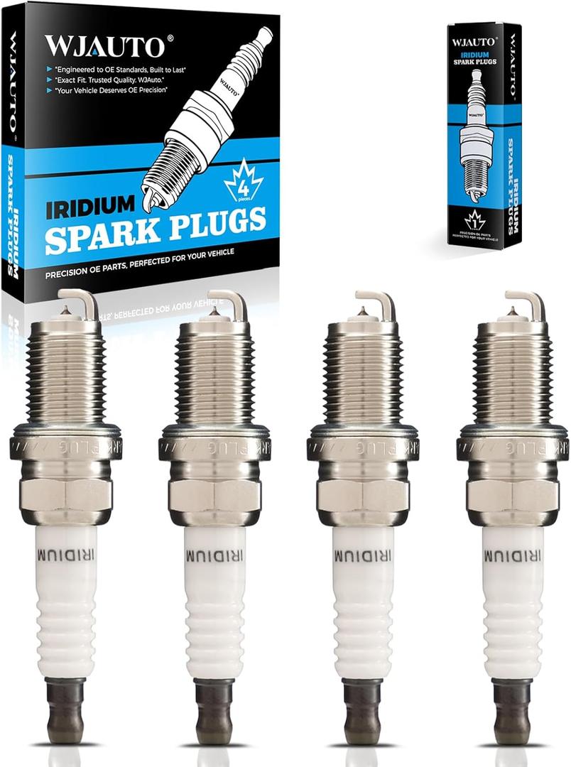 Spark Plugs Iridium 4 Pack, Pre-Gapped Bujas Sparkplugs OEM Replacement For Alfa Romeo Audi BMW Chevrolet Chrysler Dodge Honda Plymouth Suzuki Toyota Isuzu Mazda Volkswagen Mitsubishi Nissan