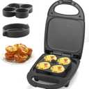 SugarWhisk Egg Bite Maker with 2 Silicone Egg Molds for Breakfast Sandwiches, Breakfast Maker, Omelet Pan, Healthy Snacks or Desserts, Black
