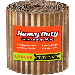 LAVEVE Corrugated Metal Garden Edging 6" x 20Ft, Landscape Edging Border for Lawn, Flower Bed, Garden Fence, Paver Edging (Real Rusted) (Rusty)