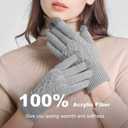 Winter Gloves Women - Warm Fleece Lined Winter Gloves with Touchscreen Fingers, Gloves for Women Cold Weather (Grey)