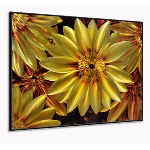 Yihui Arts Sun Flower Metal Wall Art - Hand Crafted 3D Floral Decor in Vibrant Yellow, Size: 24"L x 16"W