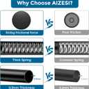AIZESI Tension Curtain Rod for Windows 28 to 48 Inch No Drilling Adjustable Expandable Spring Loaded Curtain Rod, 7/8" Diameter Never Rust, Small Shower Rod for Bathroom, Doorway, Closet, Black