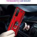 Androgate for Samsung Galaxy S21 5G Case with HD Screen Protectors, Military-Grade Metal Ring Holder Kickstand 15ft Drop Tested Shockproof Cover Case for Galaxy S21 Red