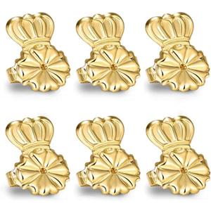 Anchora Original Magic Earring Backs for Droopy Ears | Earrings Lifters for Heavy Earring | Earlobe Secure Clear Miracle | Fits Standard 20G / 0.8mm Posts ONLY (2 Silver 1 Gold)