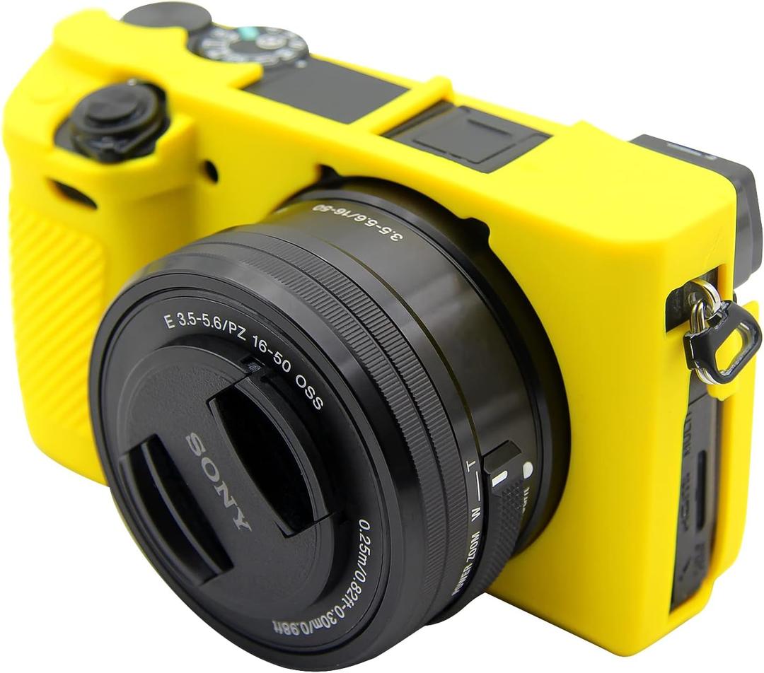 Easy Hood Case for Sony Alpha A6100 A6300 A6400 ILCE-6100 ILCE-6300 ILCE-6400 Digital Camera, Anti-Scratch Soft Silicone Housing Protective Cover Protector Skin (Yellow)