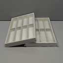 Coward 2PC Stackable 12 Grids Jewelry Organizer Tray Bracelet Display Stand for Selling Velvet Necklace Holder Earring Box Storage (12grid+12grid)