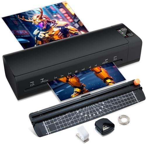A3 Laminator Machine,13 Inch 9-in-1 Laminating Machine with Laminating Sheets,Thermal Laminator Hot & Cold with Fast Warm Technology for Home,Office or School Supplies,Black