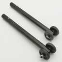 Anti-Tipper Set for Wheelchair Silver Sport & Chrome Sport Standart Wheels Stability,with Wheels,Steel Universal Rear Anti-Tipper Straight w/Wheels,Wheelchair Universal Parts,STDS833N(1 Pair,Black)