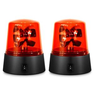 QCDENG 2pcs 360 Rotating Red Beacon, Strobe Police Light for Disco Bar Party