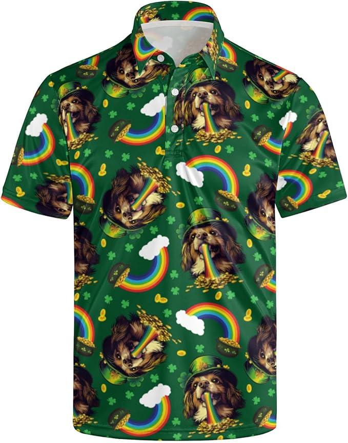 Funny Golf Shirts for Men,Lightweight Casual Hawaiian Shirts,Moisture-Wicking Short Sleeve Collared Shirt, XL