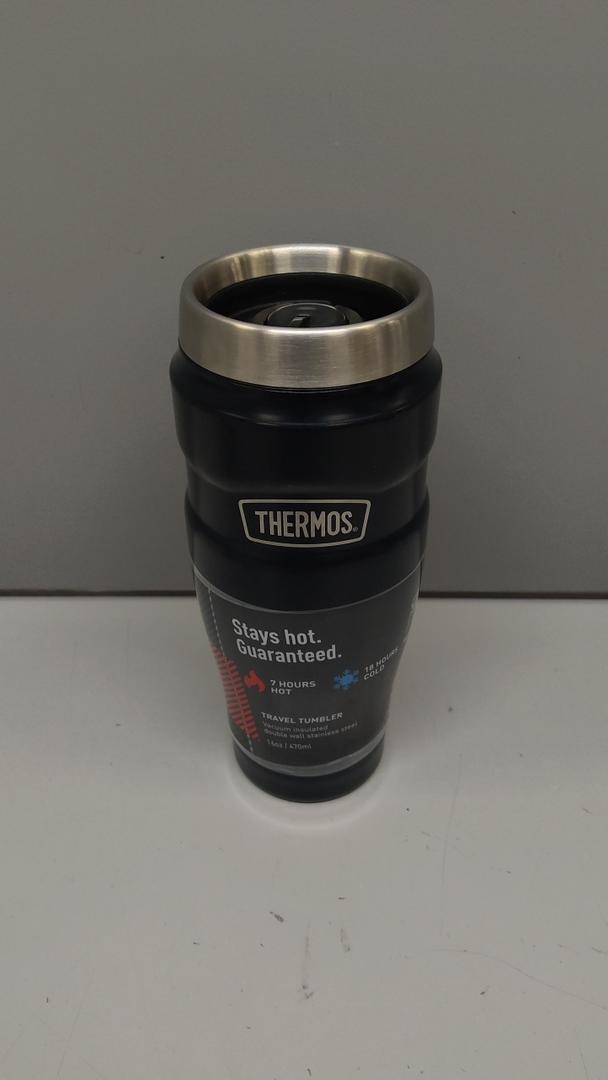 THERMOS Stainless King VacuumInsulated Stainless Steel Tumbler  16oz, Midnight Blue  Insulated Coffee Tumbler for Hot & Cold Drinks  LeakProof & SweatProof for Commuting & Traveling