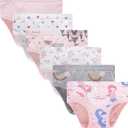 Family Feeling Little Girl Underwear Toddler Panties Big Kids Undies Soft 100% Cotton (12, 6 Pack-a)