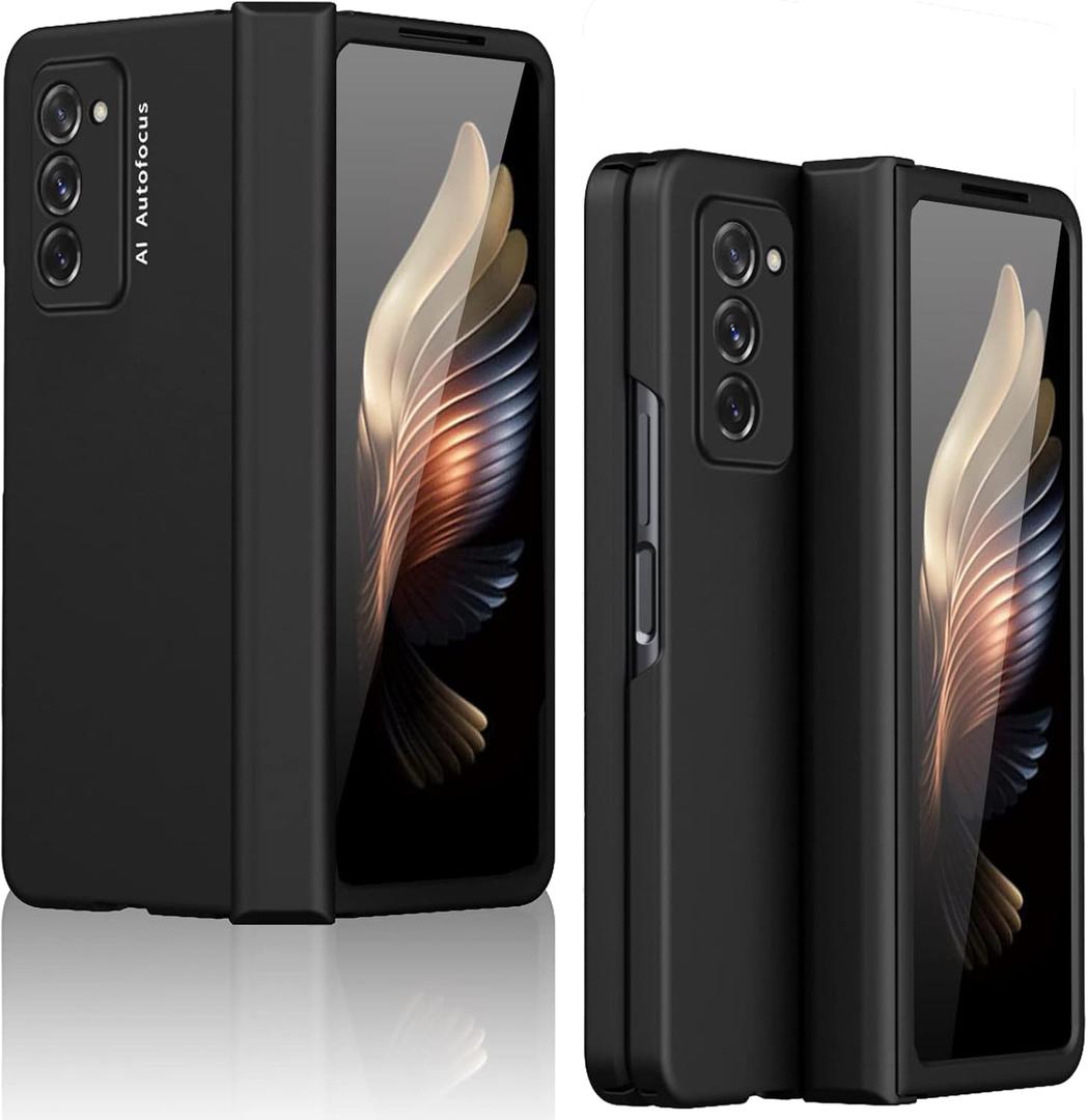 Miimall Compatible for Samsung Galaxy Z Fold 2 Case with Hinge, Ultra-Thin Hard PC Bumper All-Inclusive Anti-Drop Free Folding Hinged Cover Case for Galaxy Z Fold 2(Black)