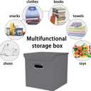 Closet Organizers Fabric Storage Bins With Lids Collapsible Cube Storage Organizer Basket With Handles,Storage Boxes for Clothes Storage,Office,Laundry,Shelves,8 Pack,（Grey）